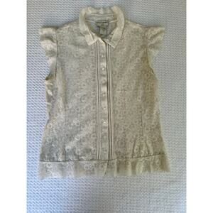 Banana Republic Lace Top with Pear Buttons